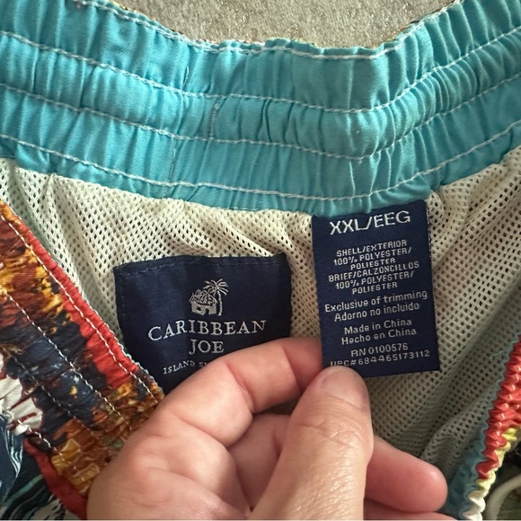 Caribbean Joe Colorful Hawaiian Print Shorts XXL Men’s - Picture 6 of 6